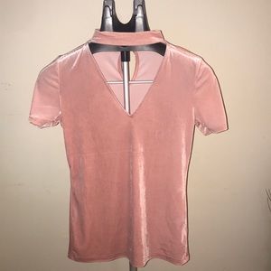 Pink velvet top